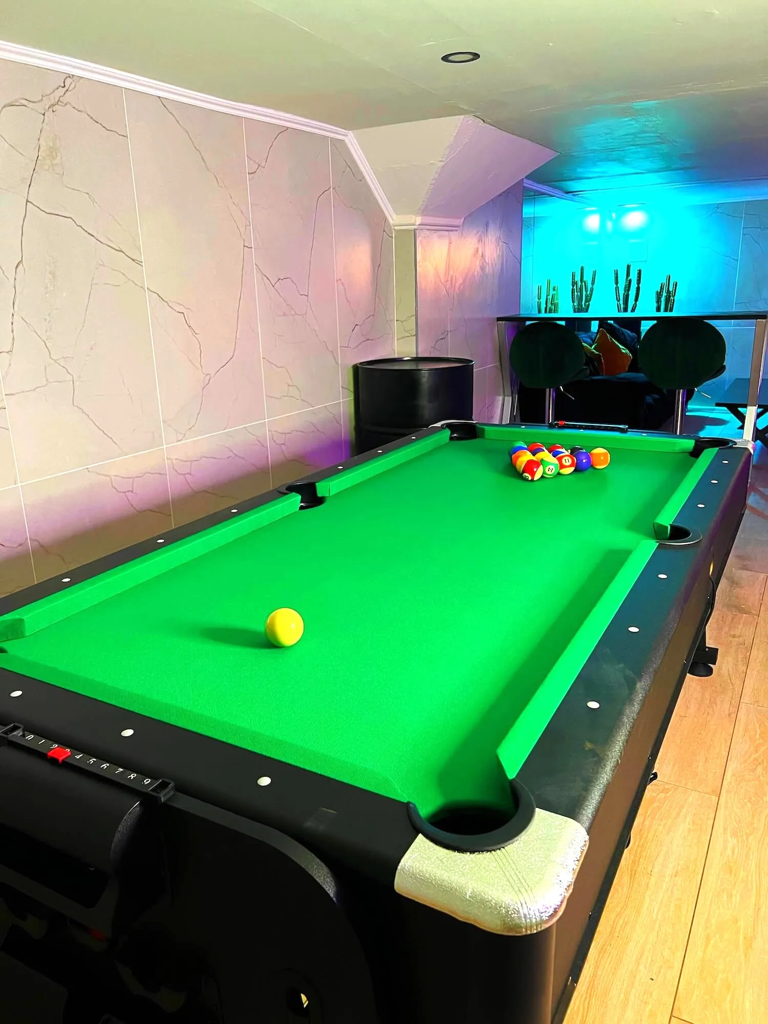 Private karaoke room set up for a birthday celebration